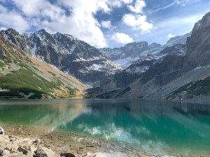 Czarny Staw Gąsienicowy lake Poland, hiking in the Tatra mountains